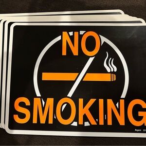 Six No Smoking Sign - Black and Orange